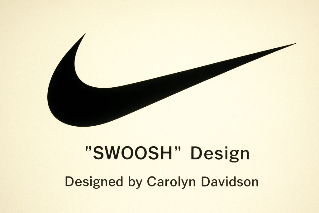 Original Nike Swoosh logo designed by Carolyn Davidson in 1971